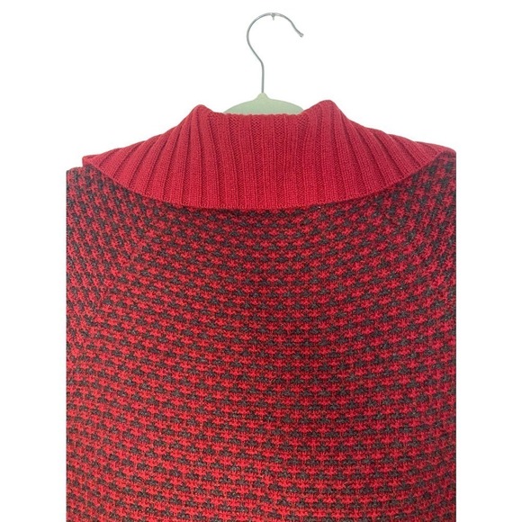 Woolrich Full Zip Lambs Wool Knit Sweater Jacket Red & Gray Small Casual Cozy - Picture 8 of 9